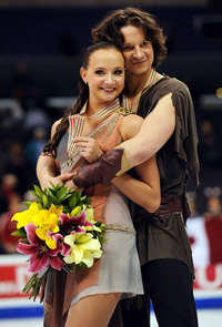 Оксана Домнина и Максим Шабалин на чемпионате мира 2009 в Лос-Анджелесе